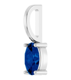 88601 Pendant Set Sterling Silver Oval Natural Blue Sapphire 5 X 3 Mm Polished Natural Blue Sapphire Solitaire Charm Pendant