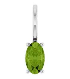 88601 Pendant Set Sterling Silver Oval Natural Peridot 5 X 3 Mm Polished Natural Peridot Solitaire Charm Pendant