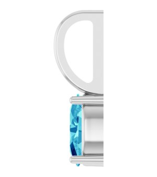88601 Pendant Set Sterling Silver Oval Natural Blue Zircon 6 X 4 Mm Polished Natural Zircon Solitaire Charm Pendant