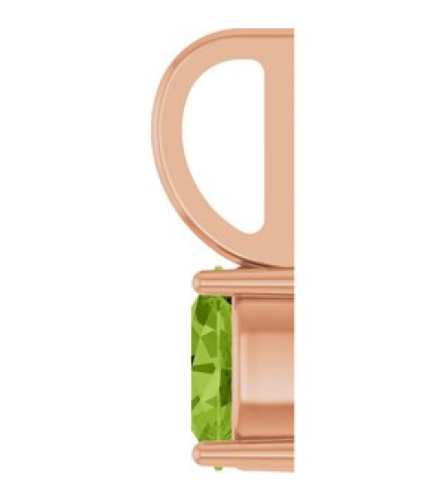 88601 Pendant Set 14K Rose Oval Natural Peridot 5 X 3 Mm Polished Natural Peridot Solitaire Charm Pendant