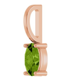 88601 Pendant Set 14K Rose Oval Natural Peridot 5 X 3 Mm Polished Natural Peridot Solitaire Charm Pendant