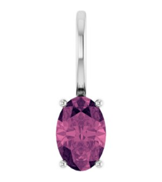 88601 Pendant Set Sterling Silver Oval Natural Pink Tourmaline 6 X 4 Mm Polished Natural Pink Tourmaline Solitaire Charm Pendant