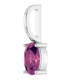 88601 Pendant Set Sterling Silver Oval Natural Pink Tourmaline 6 X 4 Mm Polished Natural Pink Tourmaline Solitaire Charm Pendant