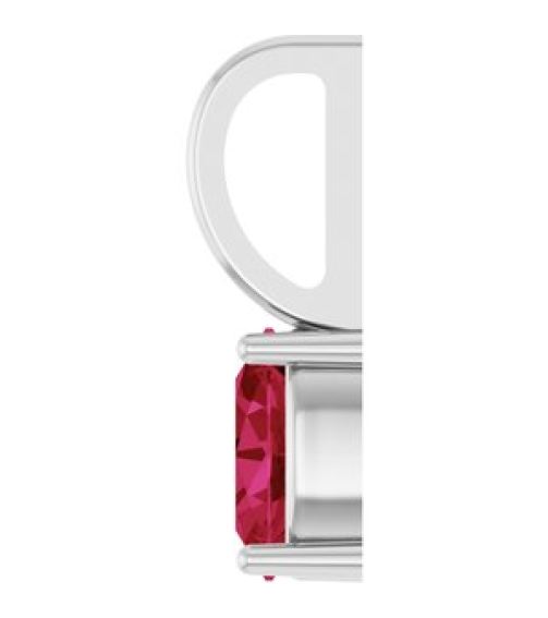 88601 Pendant Set Sterling Silver Oval Natural Ruby 5 X 3 Mm Polished Natural Ruby Solitaire Charm Pendant