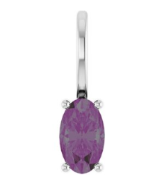 88601 Pendant Set Platinum Oval Lab-Grown Alexandrite 5 X 3 Mm Polished Lab-Grown Alexandrite Solitaire Charm Pendant