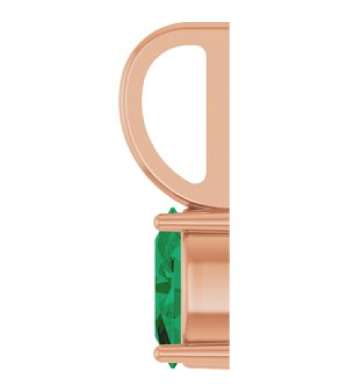 88601 Pendant Set 14K Rose Oval Natural Emerald 6 X 4 Mm Polished Natural Emerald Solitaire Charm Pendant