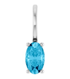88601 Pendant Set Platinum Oval Natural Aquamarine 5 X 3 Mm Polished Natural Aquamarine Solitaire Charm Pendant