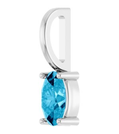88601 Pendant Set Platinum Oval Natural Aquamarine 5 X 3 Mm Polished Natural Aquamarine Solitaire Charm Pendant