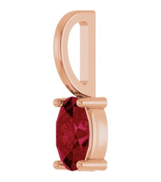 88601 Pendant Set 14K Rose Oval Natural Ruby 5 X 3 Mm Polished Natural Ruby Solitaire Charm Pendant