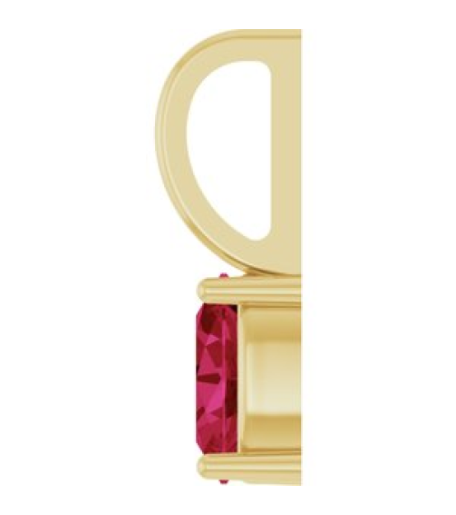 88601 Pendant Set 14K Yellow Oval Natural Ruby 5 X 3 Mm Polished Natural Ruby Solitaire Charm Pendant