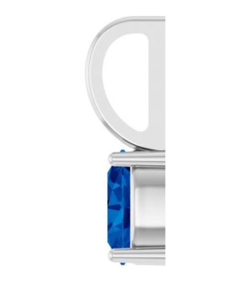 88601 Pendant Set Platinum Oval Lab-Grown Blue Sapphire 5 X 3 Mm Polished Lab-Grown Blue Saphire Solitaire Charm Pendant