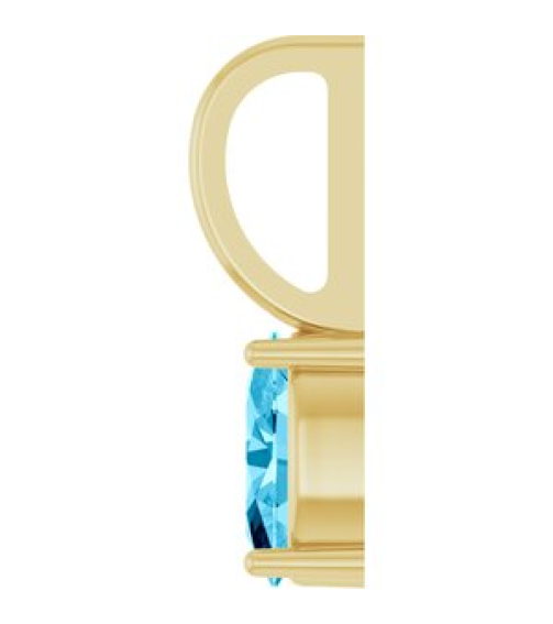 88601 Pendant Set 14K Yellow Oval Natural Aquamarine 6 X 4 Mm Polished Natural Aquamarine Solitaire Charm Pendant