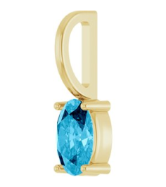 88601 Pendant Set 14K Yellow Oval Natural Aquamarine 6 X 4 Mm Polished Natural Aquamarine Solitaire Charm Pendant