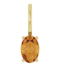 88601 Pendant Set 14K Yellow Oval Natural Citrine 6 X 4 Mm Polished Natural Citrine Solitaire Charm Pendant