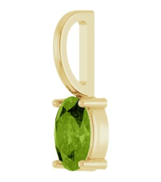 88601 Pendant Set 14K Yellow Oval Natural Peridot 6 X 4 Mm Polished Natural Peridot Solitaire Charm Pendant