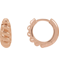 88460 Earring 14K Rose 12.9 Mm 5.6 Mm Pair Hinged Polished Dome Huggie Earrings