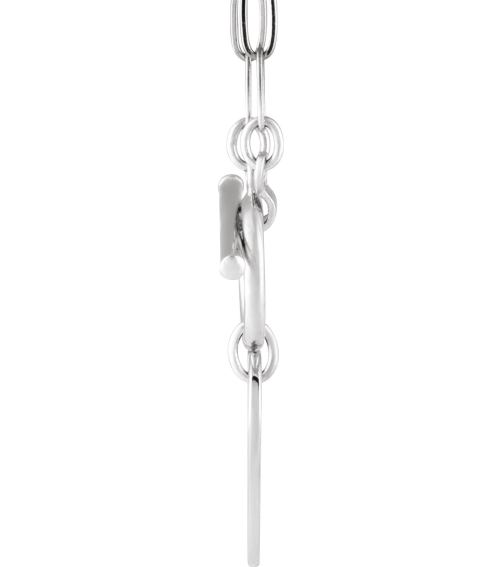 88593 Necklace 14K White Heart 15.6 X 12 Mm 18 In Polished Engravable Heart Toggle Styled Necklace