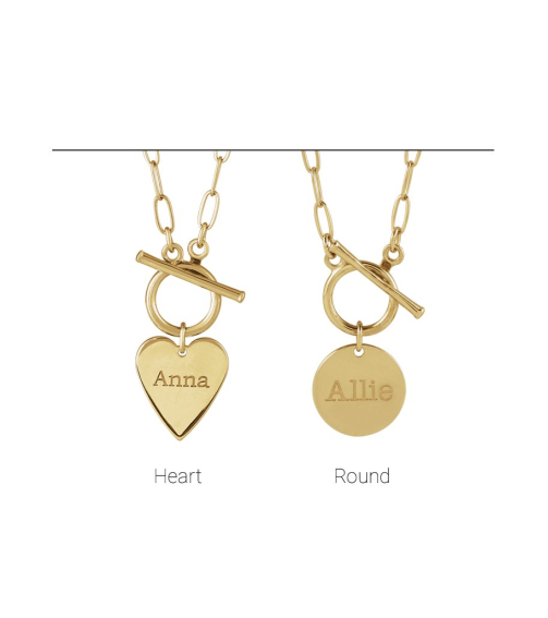 88593 Necklace 14K White Heart 15.6 X 12 Mm 18 In Polished Engravable Heart Toggle Styled Necklace