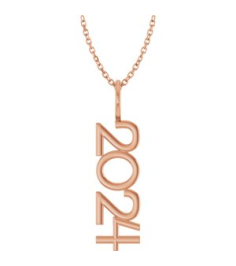 87773 Necklace 14K Rose 2024 30.6 X 6 Mm 16-18 In Polished 2024 Necklace