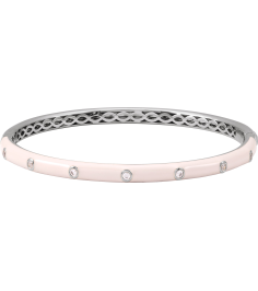 Brc958 Bracelet Set 14K White Round Natural Diamond 1.9Mm 15 Ctw I1, G-H 7 In Polished 15 Ctw Natural Diamond Pink Enamel Bangle Bracelet