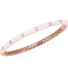 Brc958 Bracelet Set 14K Rose Round Natural Diamond 1.9Mm 15 Ctw I1, G-H 7 In Polished 15 Ctw Natural Diamond Pink Enamel Bangle Bracelet