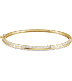 Brc959 Bracelet Set 14K Yellow Straight Baguette Lab-Grown Diamond 3 X 1.5Mm 2 16 Ctw Si, G-H 7 In Polished 2 16 Ctw Lab-Grown Diamond Bangle Bracelet