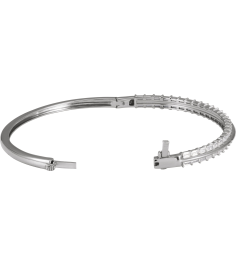 Brc959 Bracelet Set 14K White Straight Baguette Lab-Grown Diamond 3 X 1.5Mm 2 16 Ctw Si, G-H 7 In Polished 2 16 Ctw Lab-Grown Diamond Bangle Bracelet