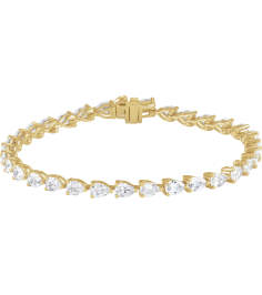 Brc960 Bracelet Set 14K Yellow Pear Lab-Grown Diamond 4.7 X 3.3Mm 6 12 Ctw Si, G-H 7 In Polished 6 12 Ctw Lab-Grown Diamond Line Bracelet