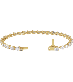 Brc960 Bracelet Set 14K Yellow Pear Lab-Grown Diamond 4.7 X 3.3Mm 6 12 Ctw Si, G-H 7 In Polished 6 12 Ctw Lab-Grown Diamond Line Bracelet