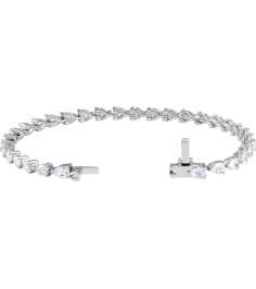 Brc960 Bracelet Set 14K White Pear Lab-Grown Diamond 4.7 X 3.3Mm 6 12 Ctw Si, G-H 7 In Polished 6 12 Ctw Lab-Grown Diamond Line Bracelet