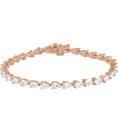 Brc960 Bracelet Set 14K Rose Pear Lab-Grown Diamond 4.7 X 3.3Mm 6 12 Ctw Si, G-H 7 In Polished 6 12 Ctw Lab-Grown Diamond Line Bracelet