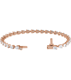 Brc960 Bracelet Set 14K Rose Pear Lab-Grown Diamond 4.7 X 3.3Mm 6 12 Ctw Si, G-H 7 In Polished 6 12 Ctw Lab-Grown Diamond Line Bracelet