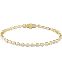 Brc961 Bracelet Set 14K Yellow Oval Lab-Grown Diamond 3.6 X 2.6Mm 4 910 Ctw Si, G-H 7 In Polished 4 910 Ctw Lab-Grown Diamond Line Bracelet