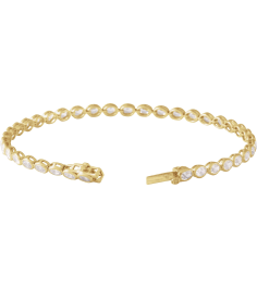 Brc961 Bracelet Set 14K Yellow Oval Lab-Grown Diamond 3.6 X 2.6Mm 4 910 Ctw Si, G-H 7 In Polished 4 910 Ctw Lab-Grown Diamond Line Bracelet