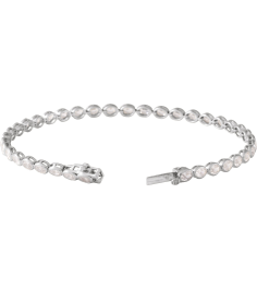Brc961 Bracelet Set 14K White Oval Lab-Grown Diamond 3.6 X 2.6Mm 4 910 Ctw Si, G-H 7 In Polished 4 910 Ctw Lab-Grown Diamond Line Bracelet