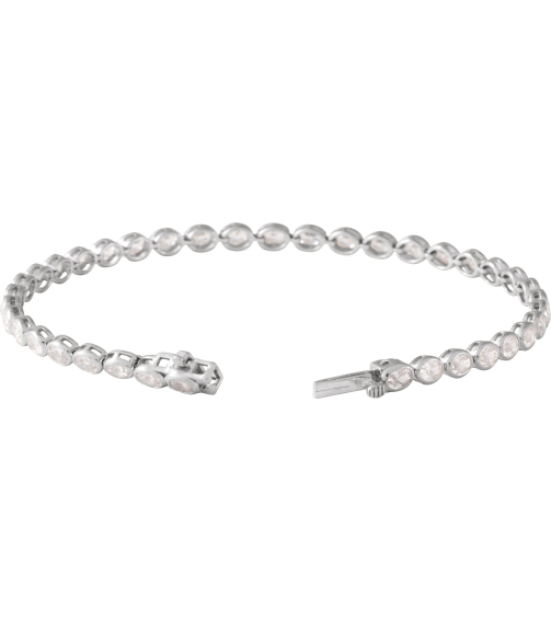 Brc961 Bracelet Set 14K White Oval Lab-Grown Diamond 3.6 X 2.6Mm 4 910 Ctw Si, G-H 7 In Polished 4 910 Ctw Lab-Grown Diamond Line Bracelet