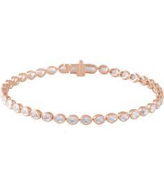 Brc961 Bracelet Set 14K Rose Oval Lab-Grown Diamond 3.6 X 2.6Mm 4 910 Ctw Si, G-H 7 In Polished 4 910 Ctw Lab-Grown Diamond Line Bracelet