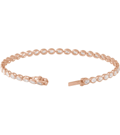 Brc961 Bracelet Set 14K Rose Oval Lab-Grown Diamond 3.6 X 2.6Mm 4 910 Ctw Si, G-H 7 In Polished 4 910 Ctw Lab-Grown Diamond Line Bracelet
