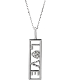 689122 Necklace Set 14K White Round Natural Diamond 1Mm 0.02 Ctw I1-I2, Ghi 18 In Polished .02 Ctw Natural Diamond Love Necklace