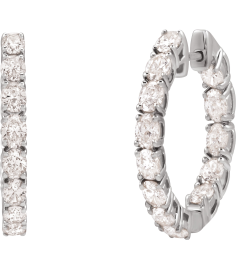 689126 Earring Set 14K White 20.67 Mm 2.5 Mm Natural Diamond Oval 3.2 X 2.3Mm 2 58 Ctw I1, Gh Pair Hinged Polished 2 58 Ctw Natural Diamond Hoop Earrings