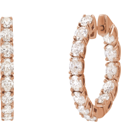 689126 Earring Set 14K Rose 20.67 Mm 2.5 Mm Natural Diamond Oval 3.2 X 2.3Mm 2 58 Ctw I1, Gh Pair Hinged Polished 2 58 Ctw Natural Diamond Hoop Earrings