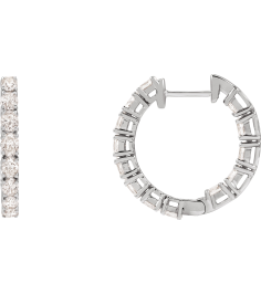 689126 Earring Set 14K White 20.67 Mm 2.5 Mm Lab-Grown Diamond Oval 3.2 X 2.3Mm 2 58 Ctw Si1-Si2, Gh Pair Hinged Polished 2 58 Ctw Lab-Grown Diamond Hoop Earrings