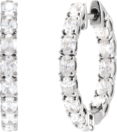 689126 Earring Set 14K White 20.67 Mm 2.5 Mm Lab-Grown Diamond Oval 3.2 X 2.3Mm 2 58 Ctw Si1-Si2, Gh Pair Hinged Polished 2 58 Ctw Lab-Grown Diamond Hoop Earrings