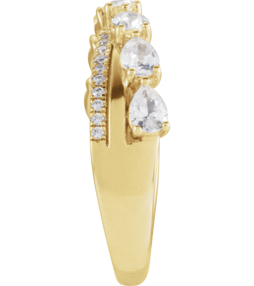 689127 Ring Set 14K Yellow Lab-Grown Diamond Pear 4 X 3 Mm Lab-Grown Diamond Polished 1 18 Ctw Lab-Grown Diamond Ring