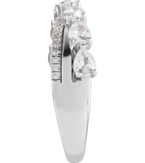 689127 Ring Set 14K White Lab-Grown Diamond Pear 4 X 3 Mm Lab-Grown Diamond Polished 1 18 Ctw Lab-Grown Diamond Ring