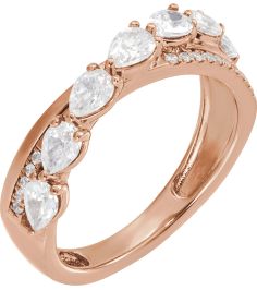 689127 Ring Set 14K Rose Lab-Grown Diamond Pear 4 X 3 Mm Lab-Grown Diamond Polished 1 18 Ctw Lab-Grown Diamond Ring