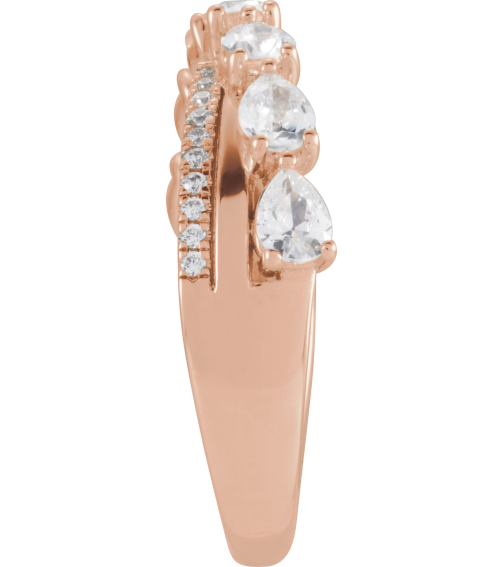 689127 Ring Set 14K Rose Lab-Grown Diamond Pear 4 X 3 Mm Lab-Grown Diamond Polished 1 18 Ctw Lab-Grown Diamond Ring