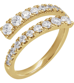 689125 Ring Set 14K Yellow Lab-Grown Diamond Round 3 Mm Lab-Grown Diamond Polished 910 Ctw Lab-Grown Diamond Bypass Ring