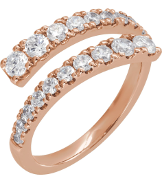 689125 Ring Set 14K Rose Lab-Grown Diamond Round 3 Mm Lab-Grown Diamond Polished 910 Ctw Lab-Grown Diamond Bypass Ring