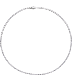 689128 Necklace Set 14K White Emerald Lab-Grown Diamond 3 X 2.1Mm 11 34 Ctw I1, G-H 16 In Polished 11 34 Ctw Lab-Grown Diamond Line Necklace
